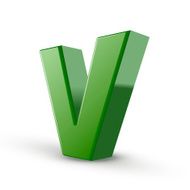 3d green letter V N2