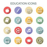 education long shadow icons