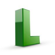 3d green letter L