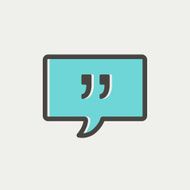 Speech bubble with punctuation symbol thin line icon