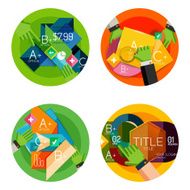 Set of flat design circle option infographics concepts N16