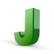 3d green letter J N2