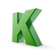 3d green letter K