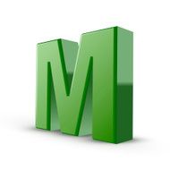 3d green letter M N2