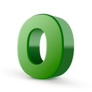 3d green letter O