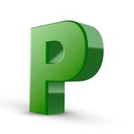 3d green letter P