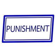 Punishment blue stamp text on white