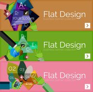 Flat design vector infographic banners with geometric infographics N27