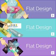 Flat design vector infographic banners with geometric infographics N28