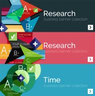 Flat design vector infographic banners with geometric infographics N30