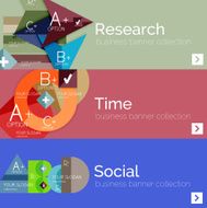 Flat design vector infographic banners with geometric infographics N31
