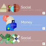 Flat design vector infographic banners with geometric infographics N32