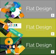 Flat design vector infographic banners with geometric infographics N33