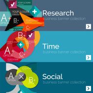 Flat design vector infographic banners with geometric infographics N35