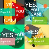 Set of flat design square banners N2
