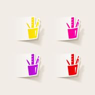 realistic design element stationery tools N9
