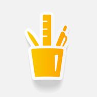 realistic design element stationery tools N10