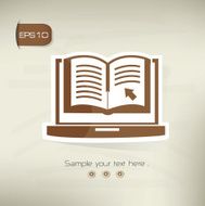 E-learning design on brown background clean vector
