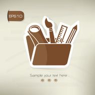 Tool of education design on brown background clean vector