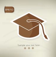 Hat of education symbol design on brown background clean vector