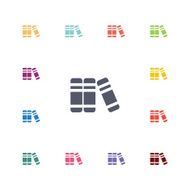 books flat icons set