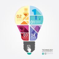 Modern Design Minimal style infographic template with light bulb