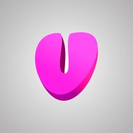 Letter U Vector comic style font EPS10