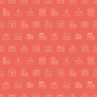 Building line icon pattern set