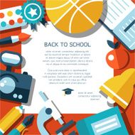 Vector school flat design flyer template