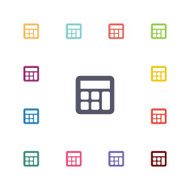 calculator flat icons set