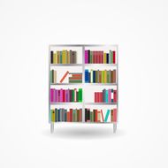 Bookcase with Books Icon Vector Illustration
