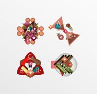 Set of abstract geometric shapes with options N28