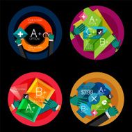 Set of flat design circle option infographics concepts N20