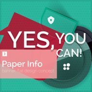 Flat design square banner with slogan N53