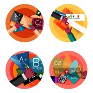 Set of flat design circle option infographics concepts N21