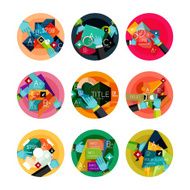 Set of flat design circle option infographics concepts N22