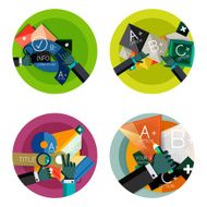 Set of flat design circle option infographics concepts N24