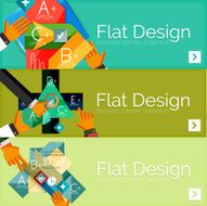 Flat design vector infographic banners with geometric infographics N36