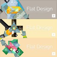 Flat design vector infographic banners with geometric infographics N37