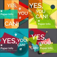 Set of flat design square banners N3