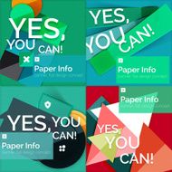 Set of flat design square banners N4