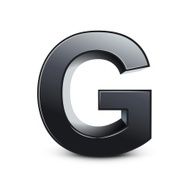 3d black letter G