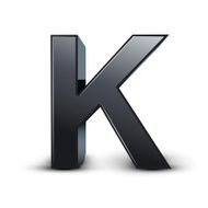 3d black letter K