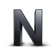 3d black letter N