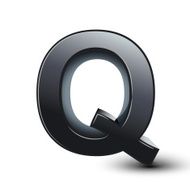 3d black letter Q