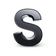 3d black letter S
