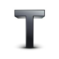 3d black letter T