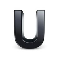 3d black letter U