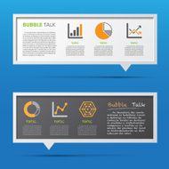 Business icon and 3D bubble talk blackboard