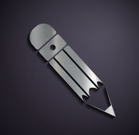 Flat metallic logo pencil